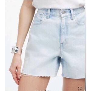 Madewell The 90s Mid-Length Jean Shorts Women’s 24 Raw Hem Denim